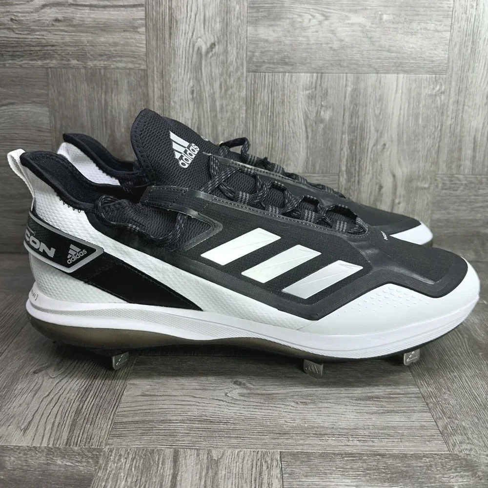 Adidas Icon 7 Boost Baseball Cleats Mens 15 Black White Metal Spikes NEW FY4178